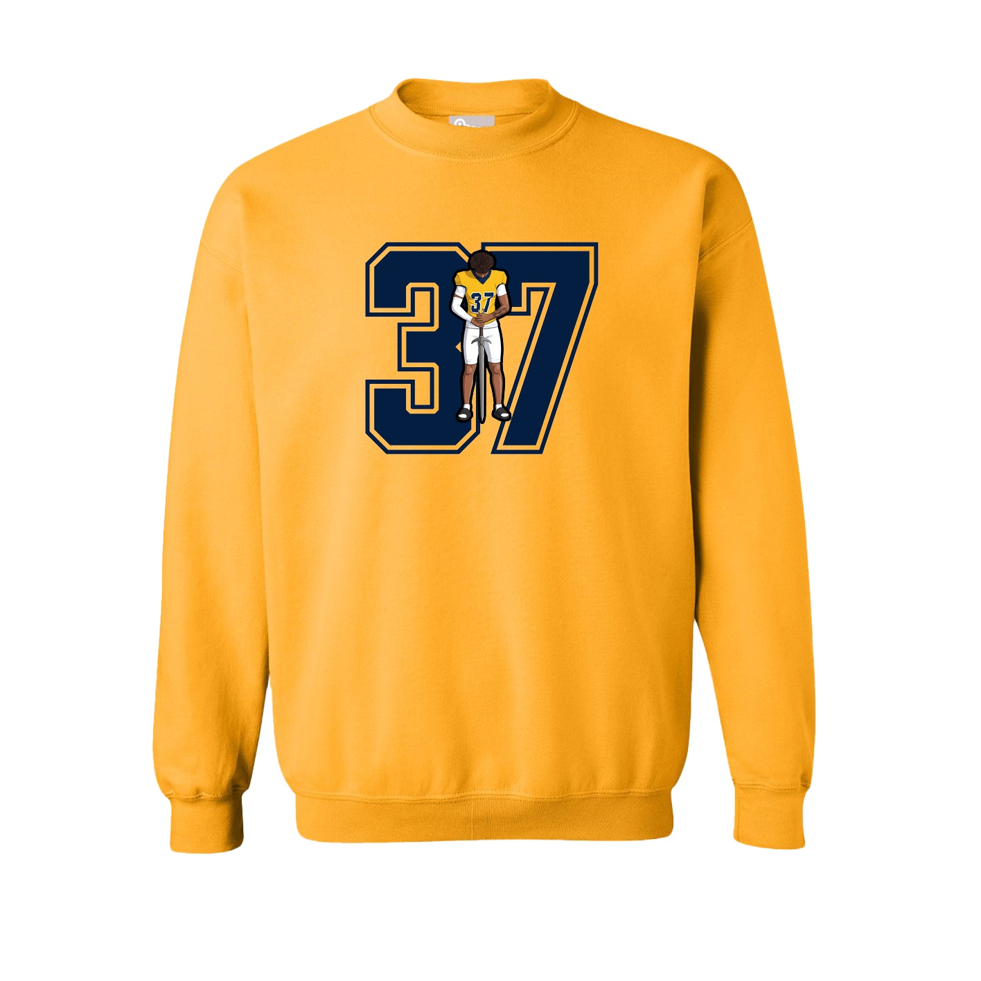 Fleece Crew — Number in Gold
