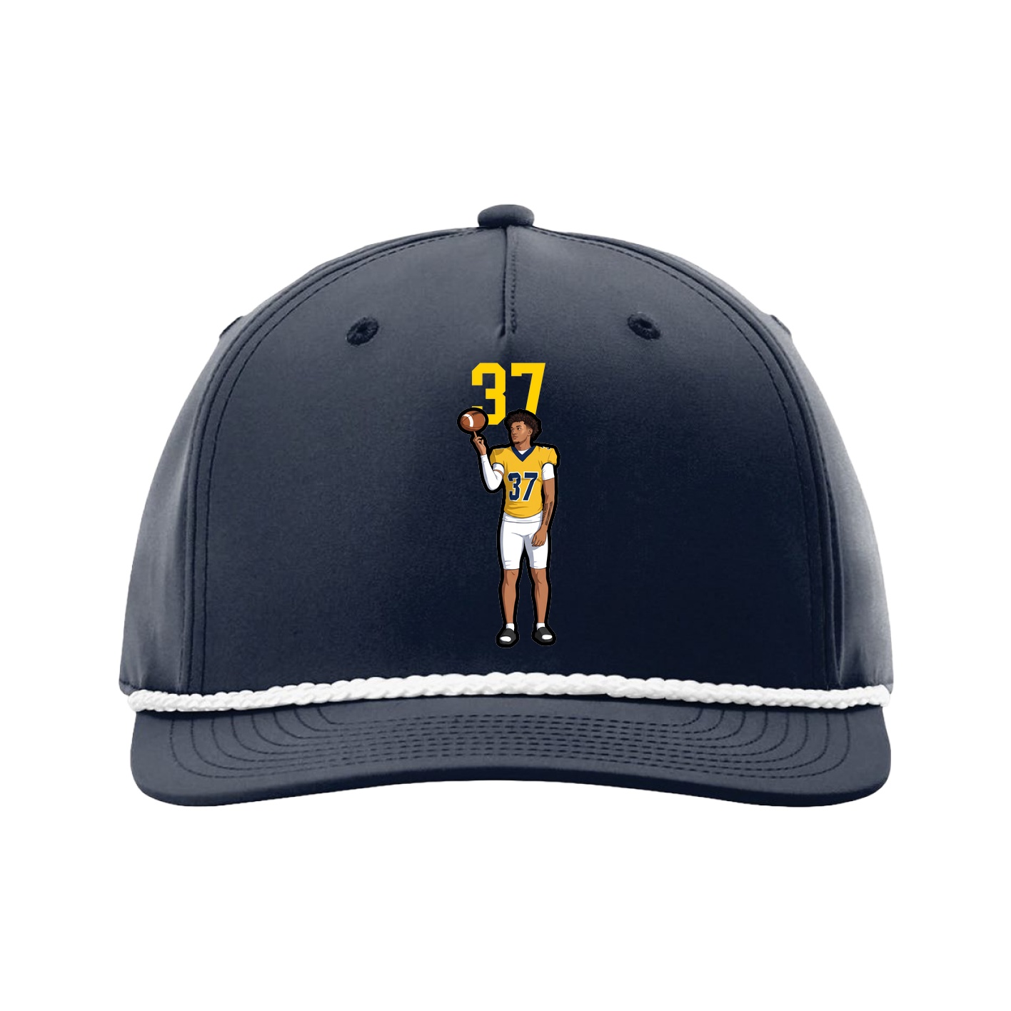 Five-Panel Classic Rope Cap — Number Top in Navy