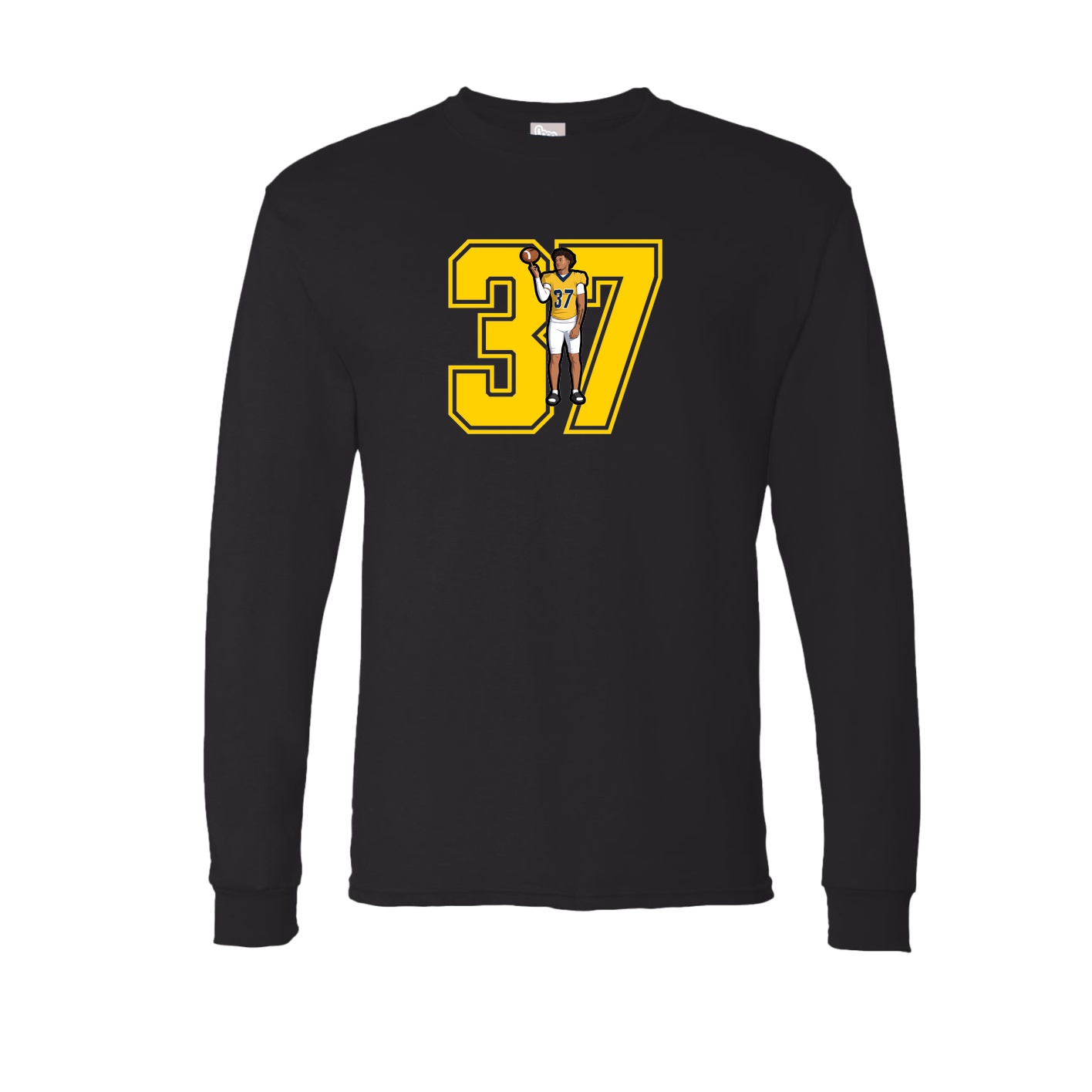 Long Sleeve Tee — Number in Black