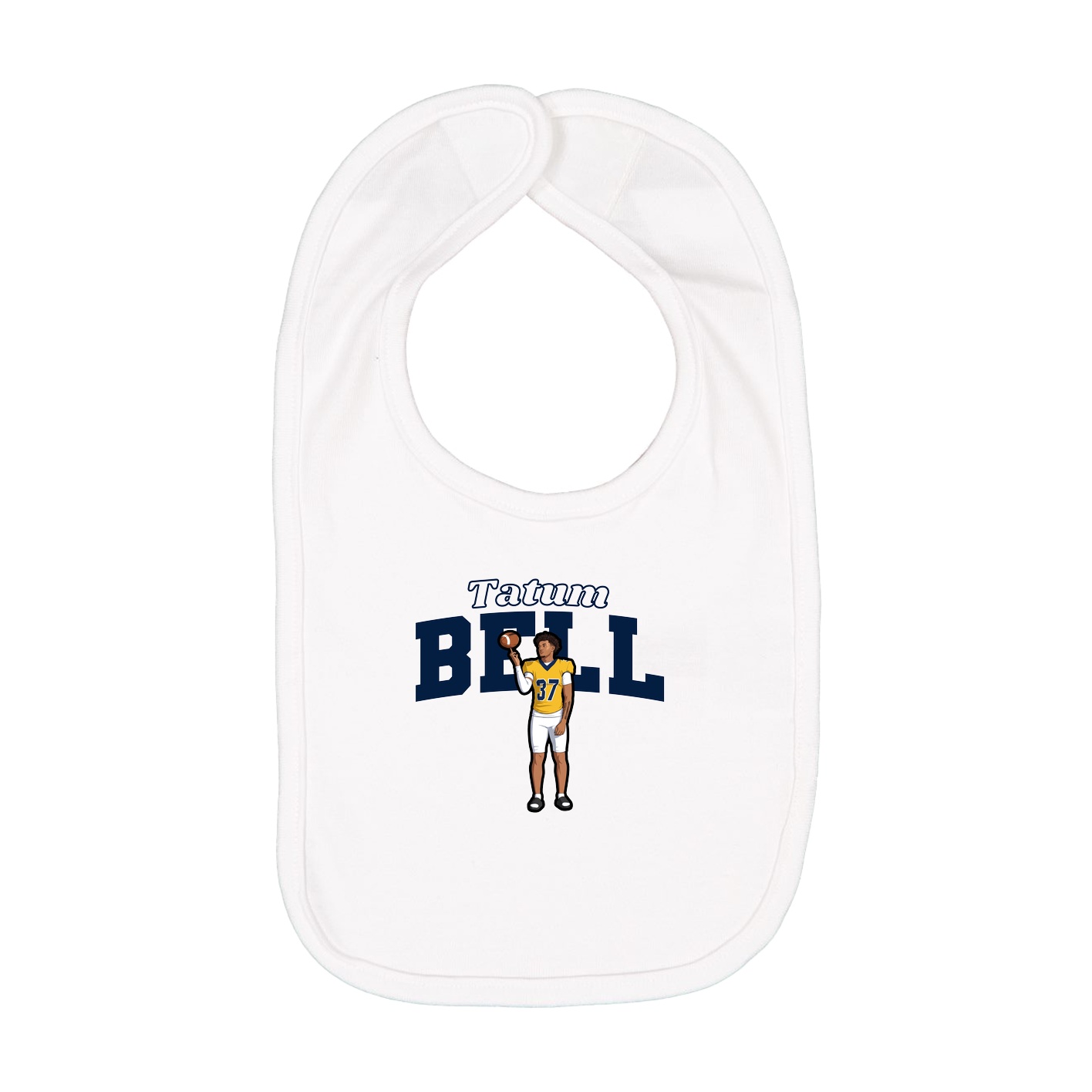 Infant Bib — Name Arch in White