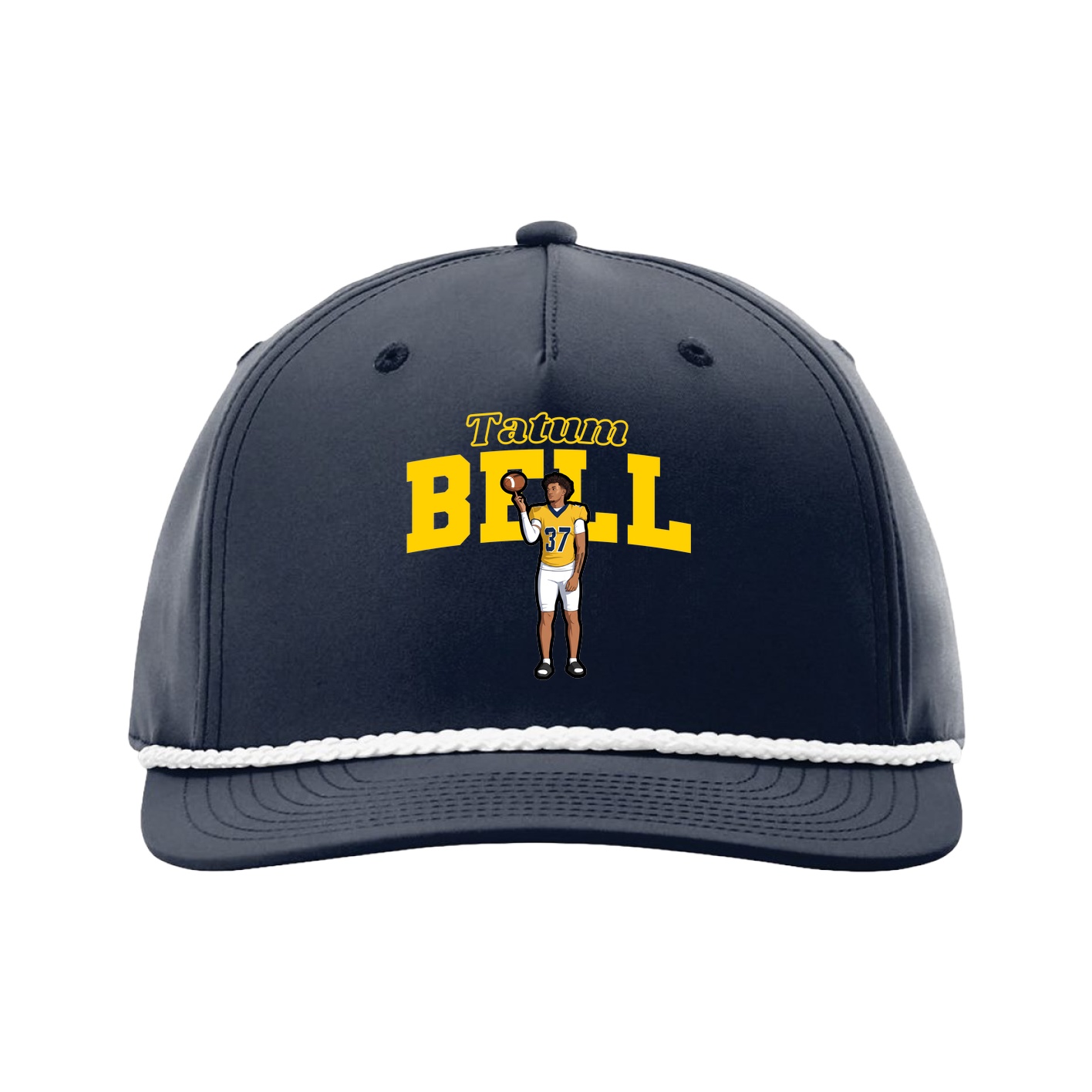 Five-Panel Classic Rope Cap — Name Arch in Navy