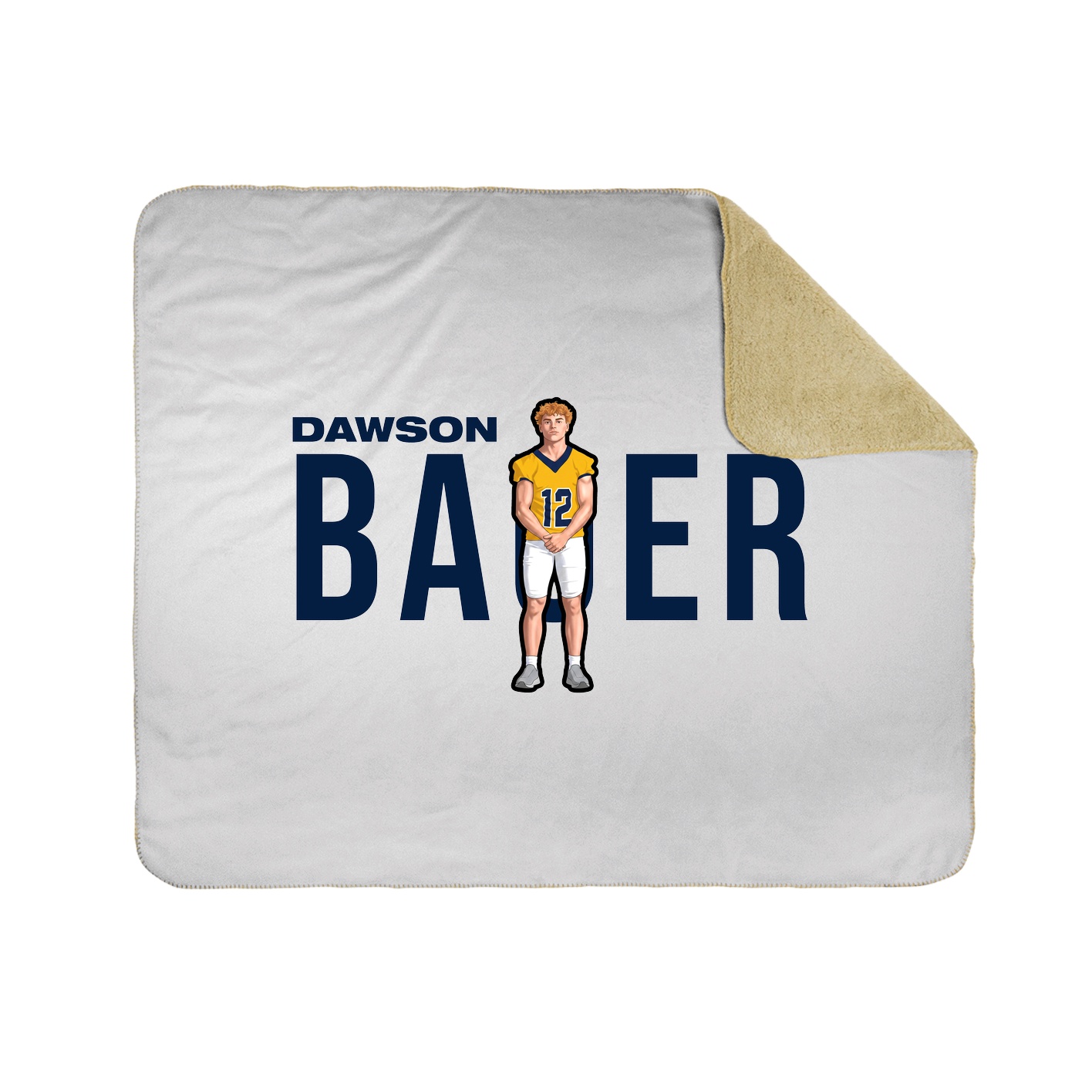 Throw Blanket — Player Name in White