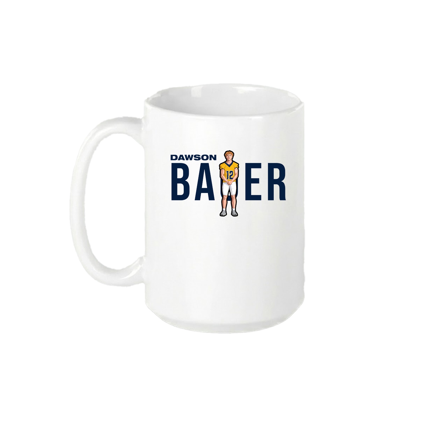 15oz Coffee Mug — Player Name in White