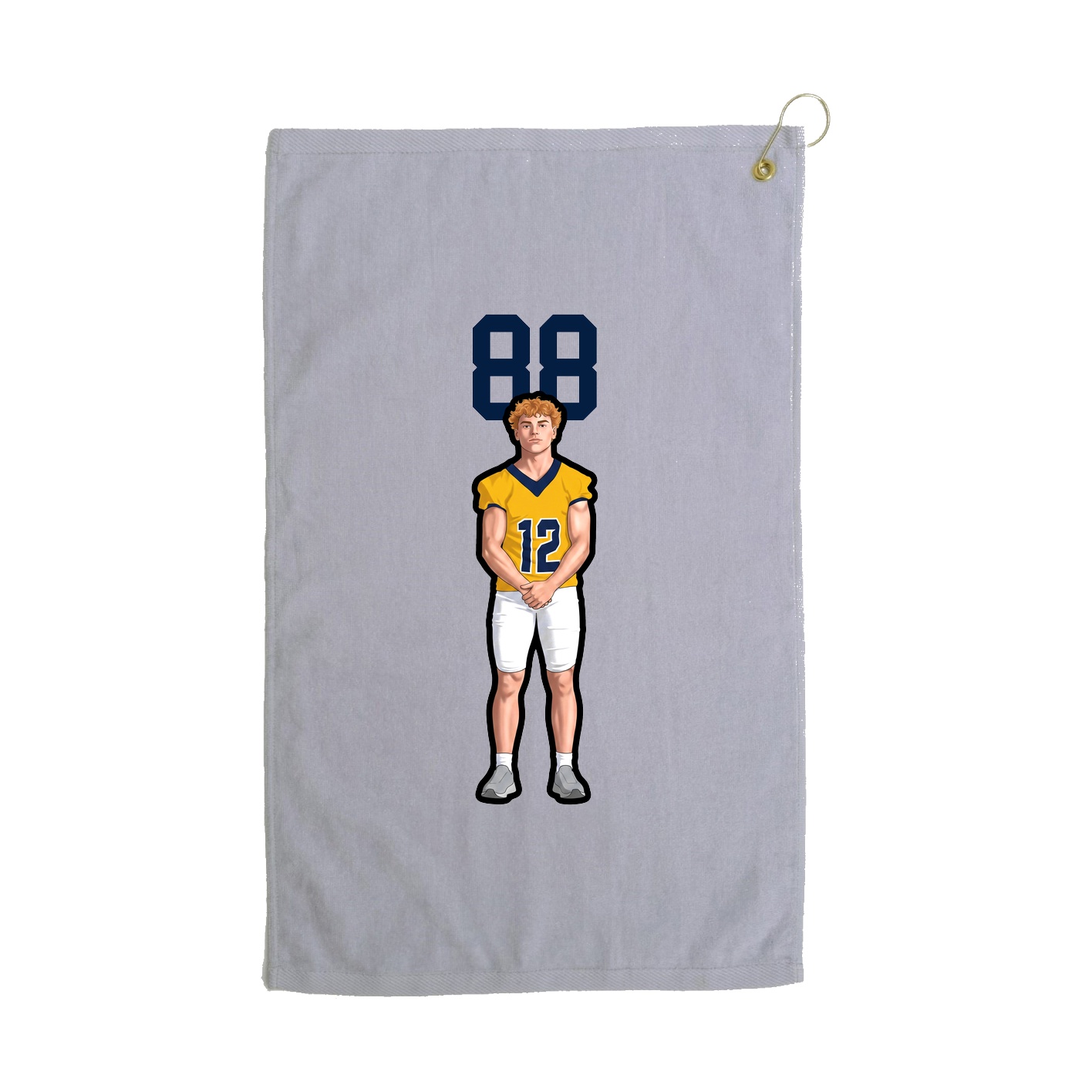 Golf Towel — Number Top in Grey