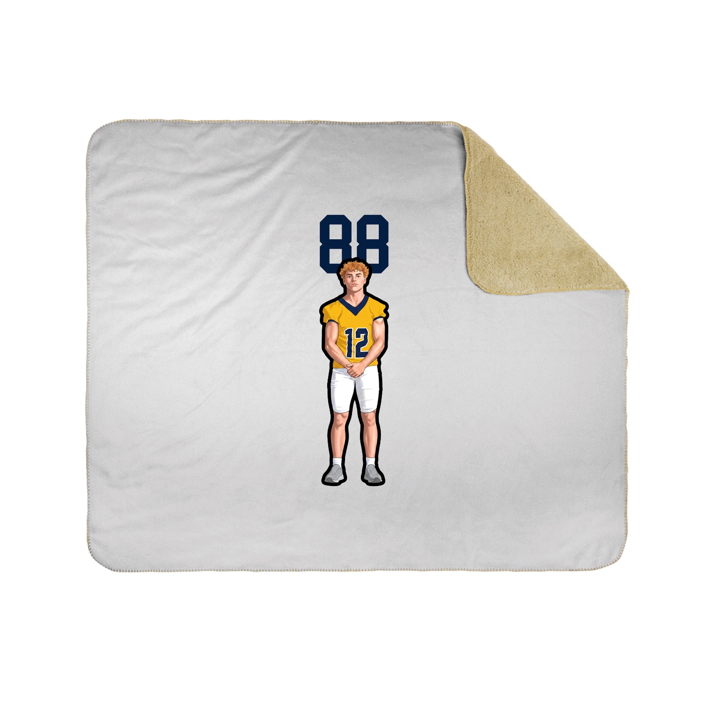 Throw Blanket — Number Top in White