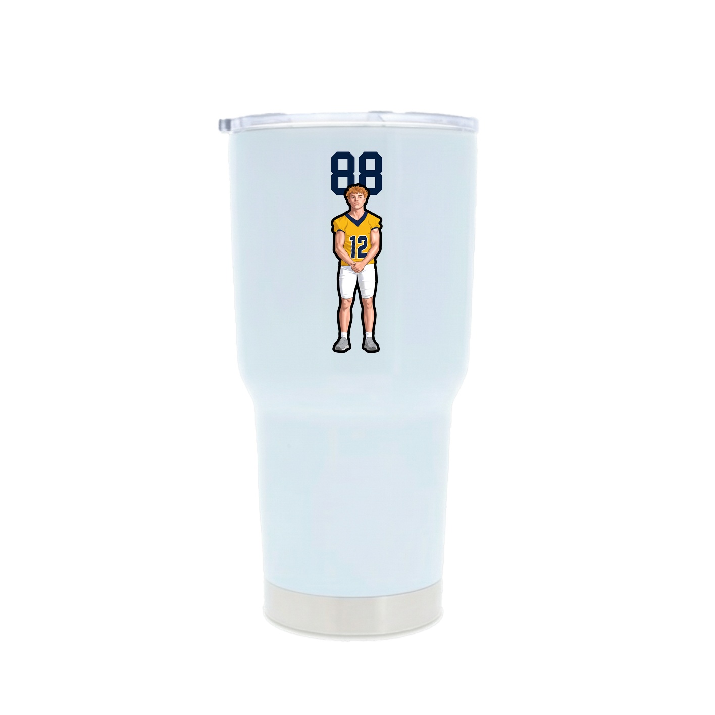 30oz Stainless Steel Tumbler — Number Top in White