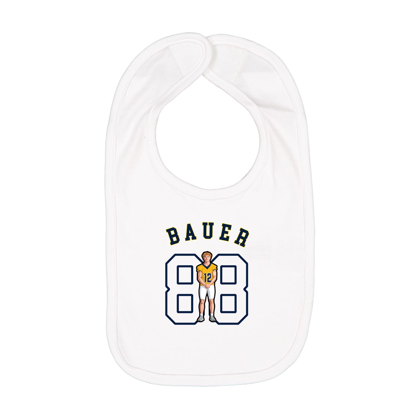 Infant Bib — Shirsey Arch in White