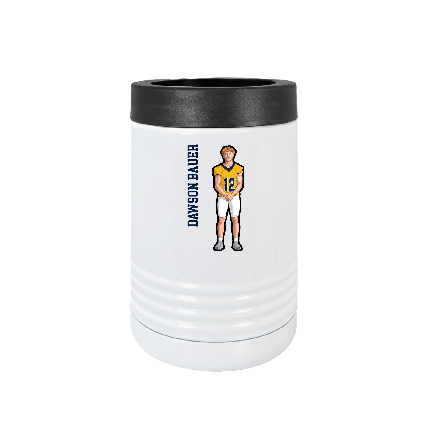Beverage Holder — Name Vertical in White