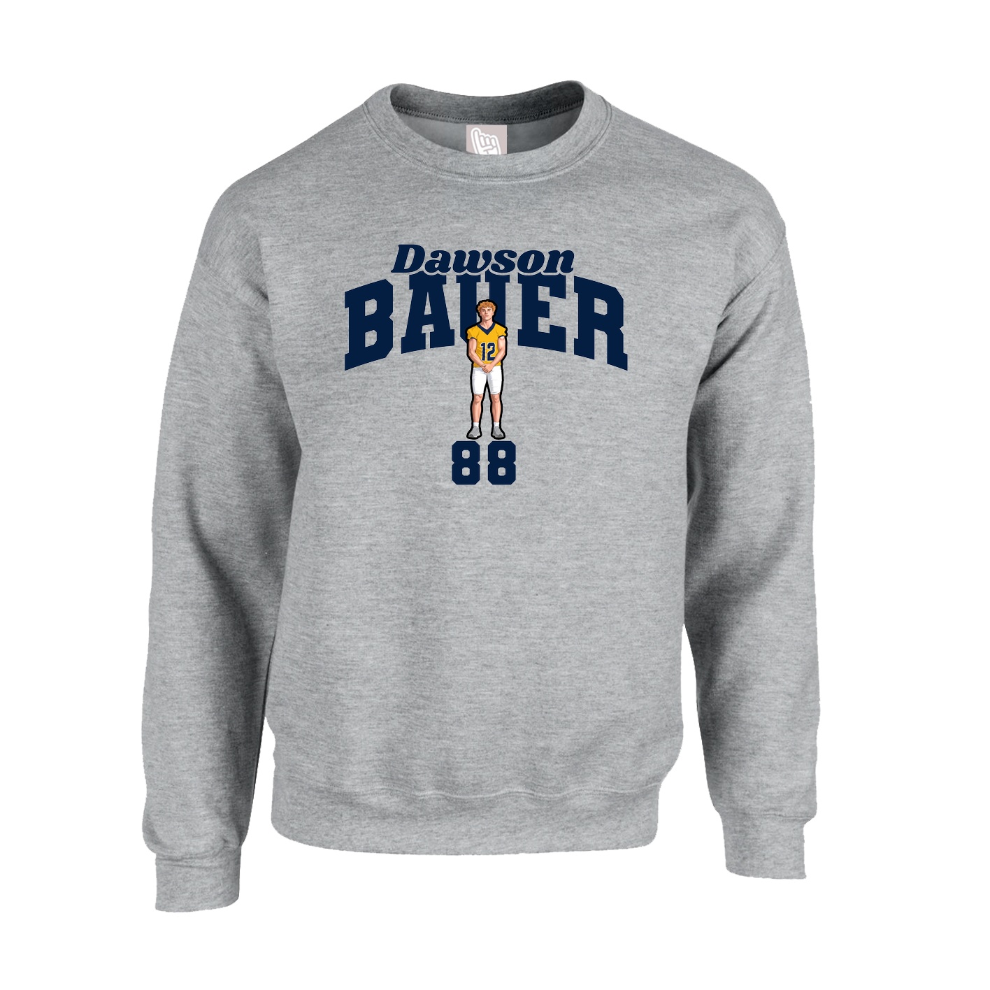 Fleece Crew — Signature Arch in Grey