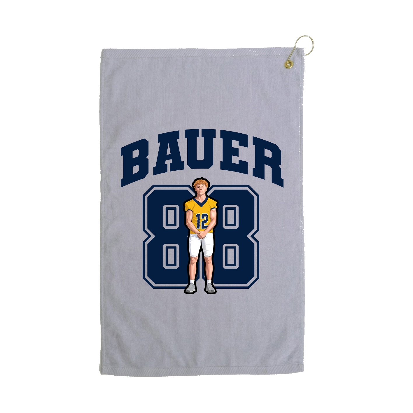 Golf Towel — Number in Grey