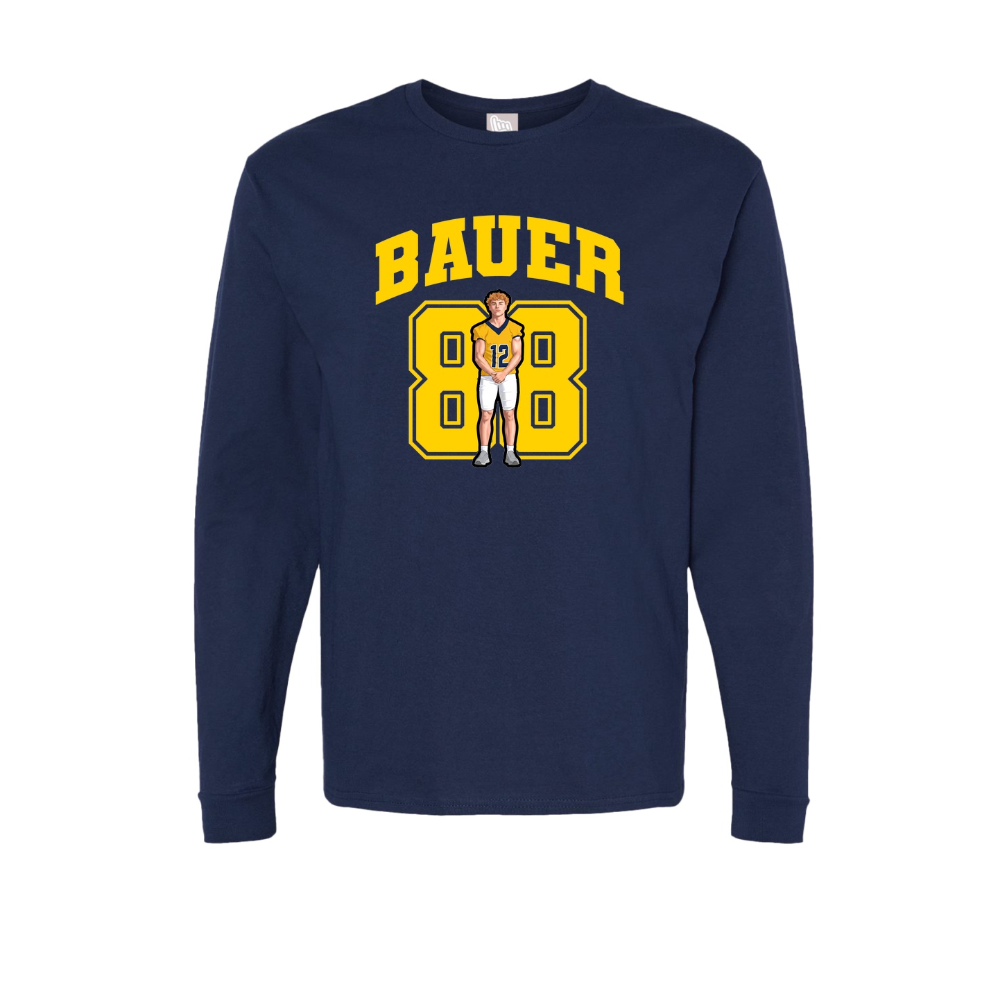 Long Sleeve Tee — Number in Navy