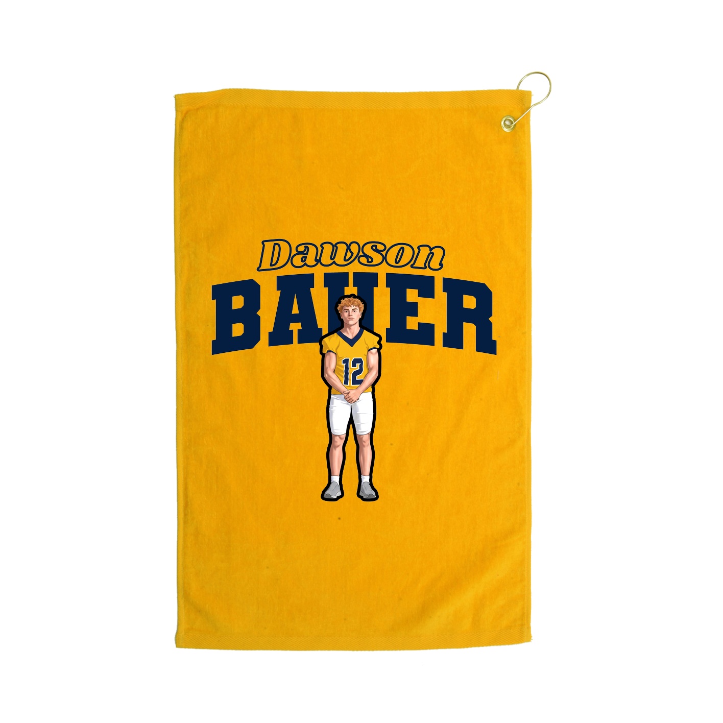 Golf Towel — Name Arch in Gold