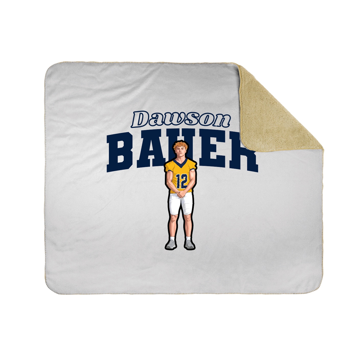 Throw Blanket — Name Arch in White