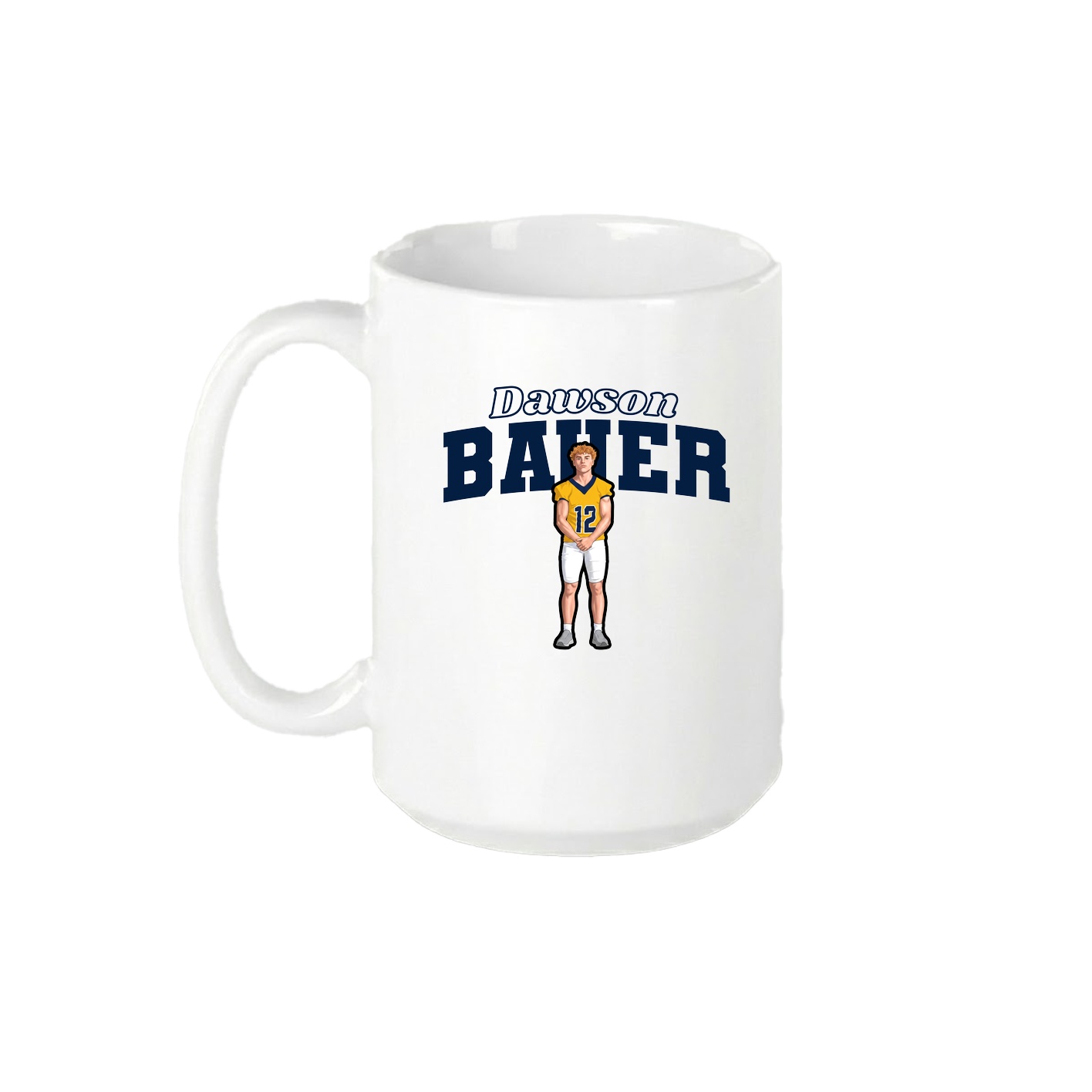 15oz Coffee Mug — Name Arch in White