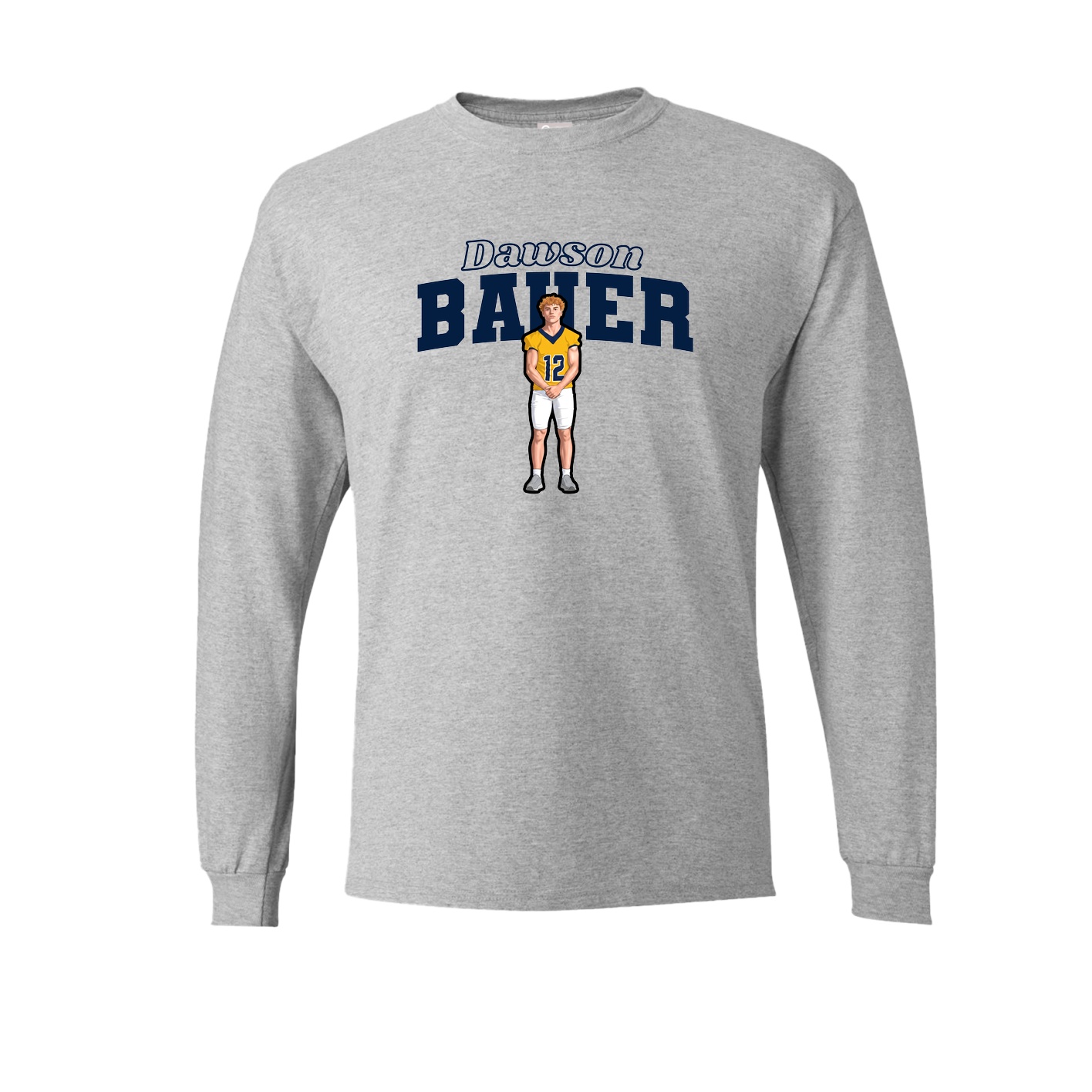Long Sleeve Tee — Name Arch in Grey