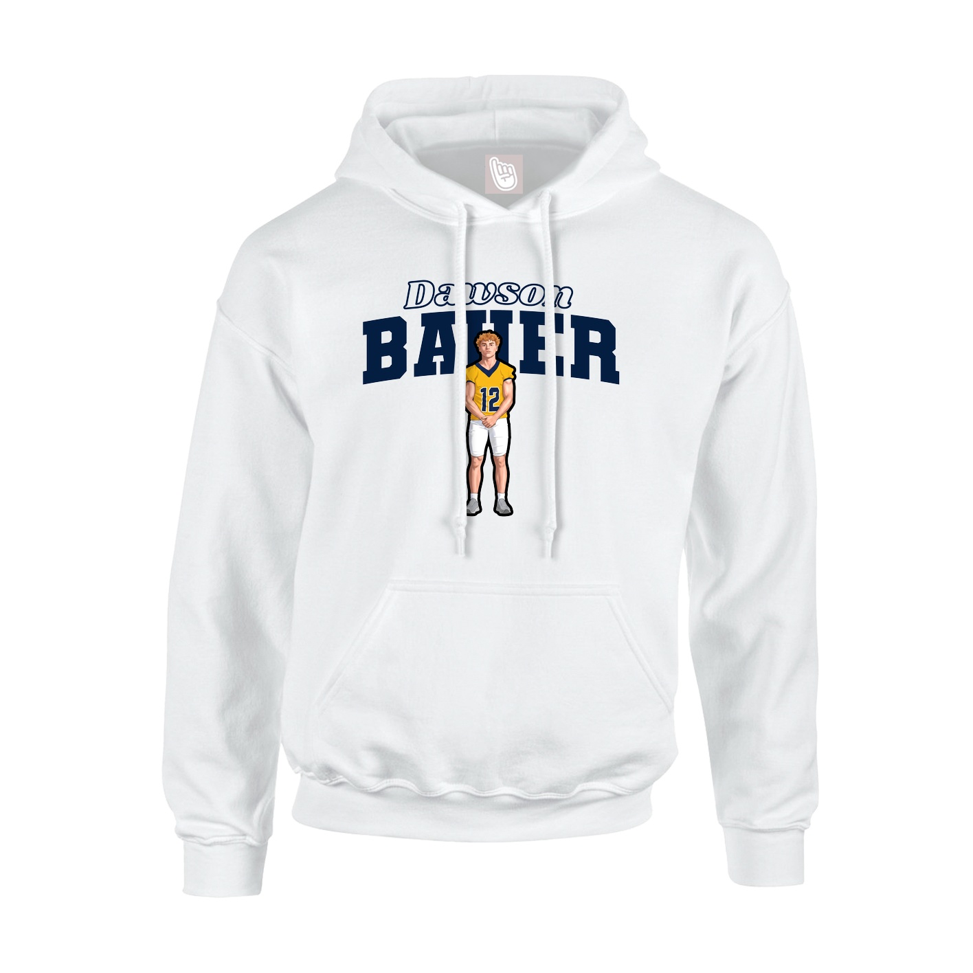 Hoodie — Name Arch in White