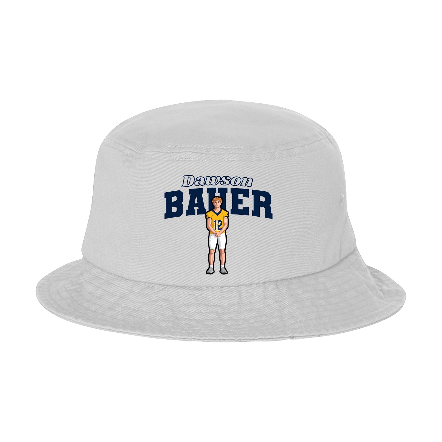 Bucket Cap — Name Arch in White