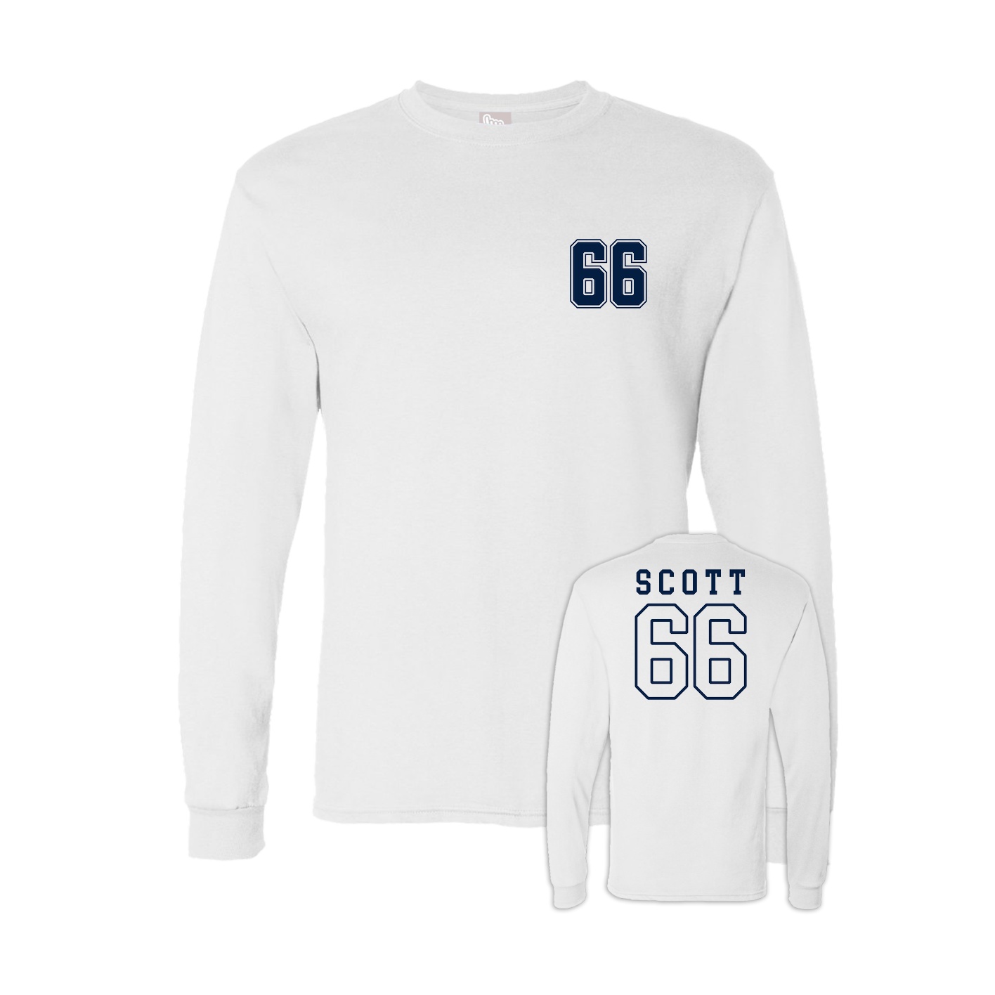Long Sleeve Tee — Chest Back in White
