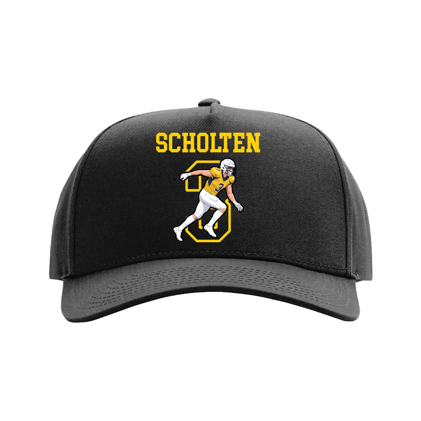 Full Fabric Five-Panel Champ Cap — Shirsey in Black