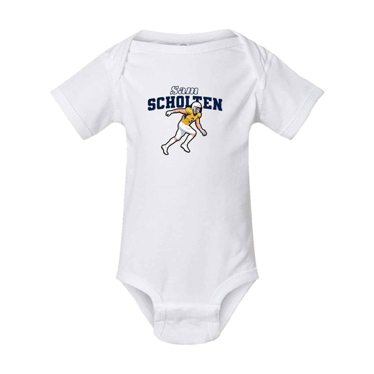 Baby Onesie — Name Arch in White