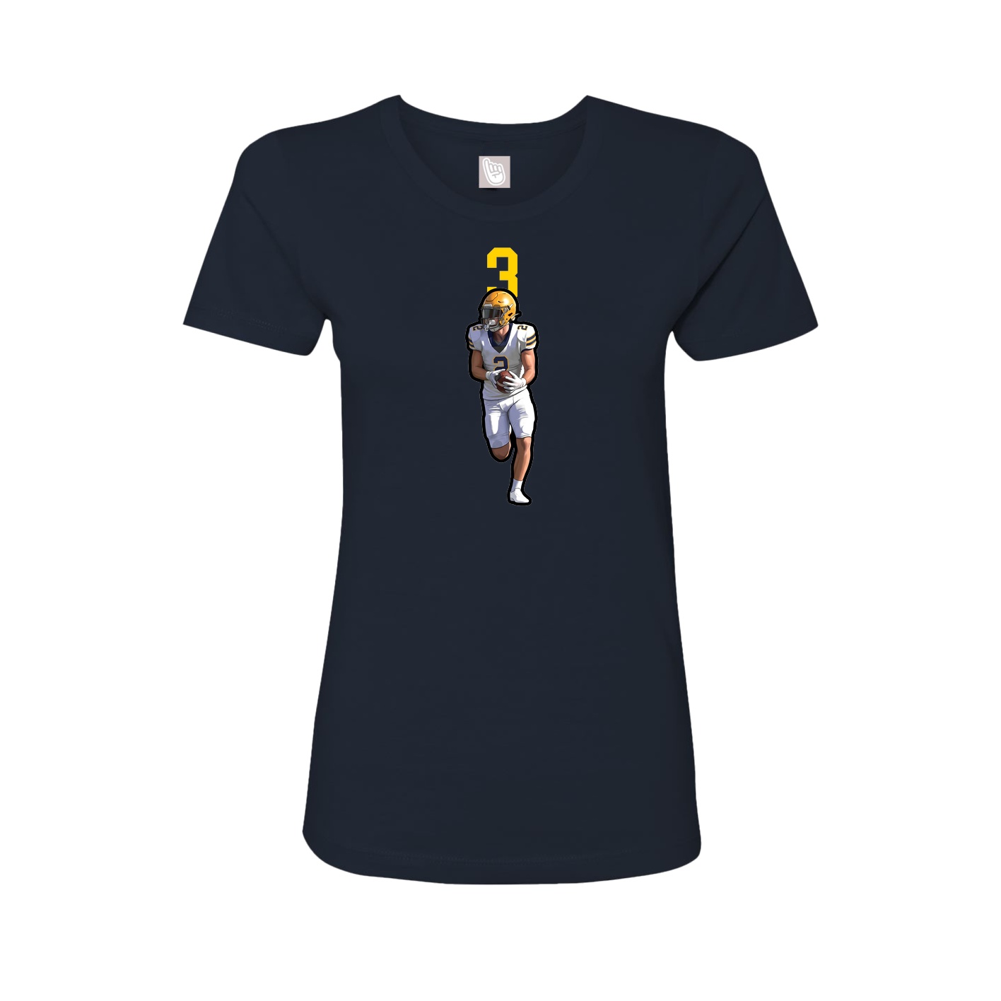 Fitted Women's Tee — Number Top in Navy