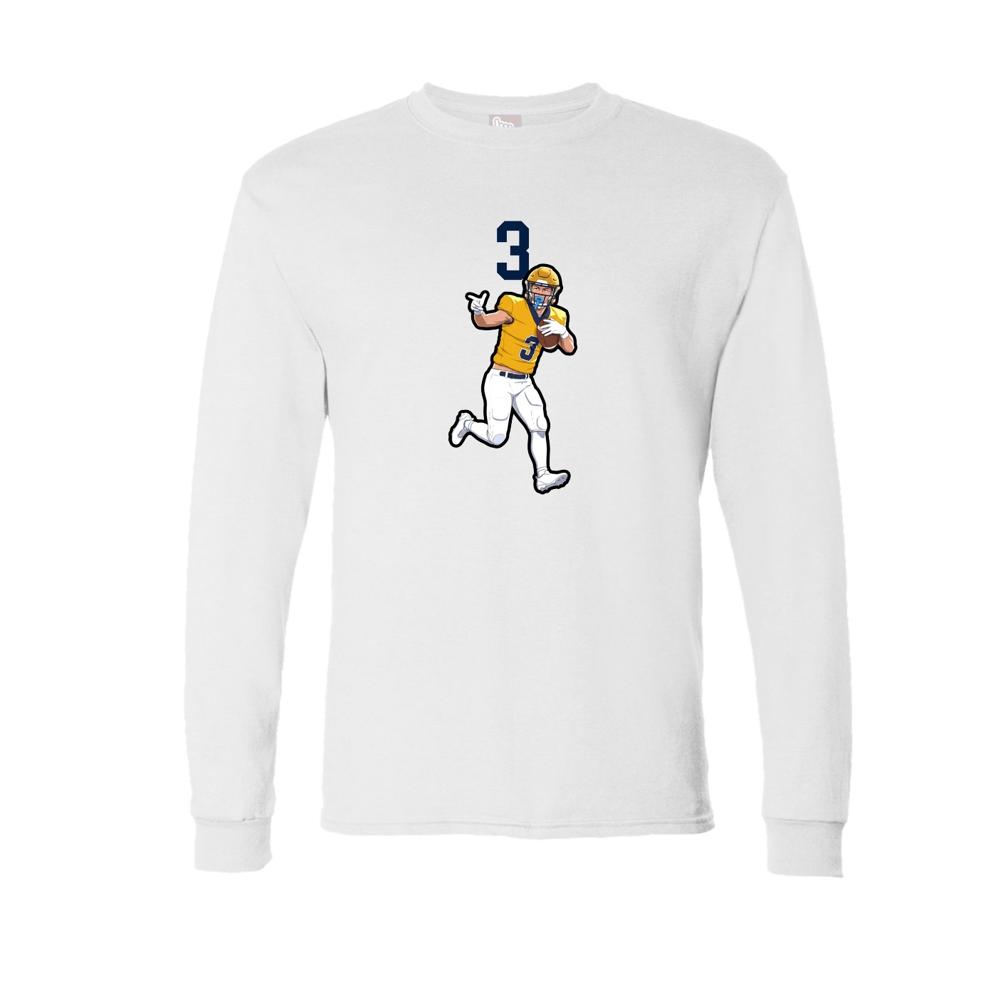 Long Sleeve Tee — Number Top in White