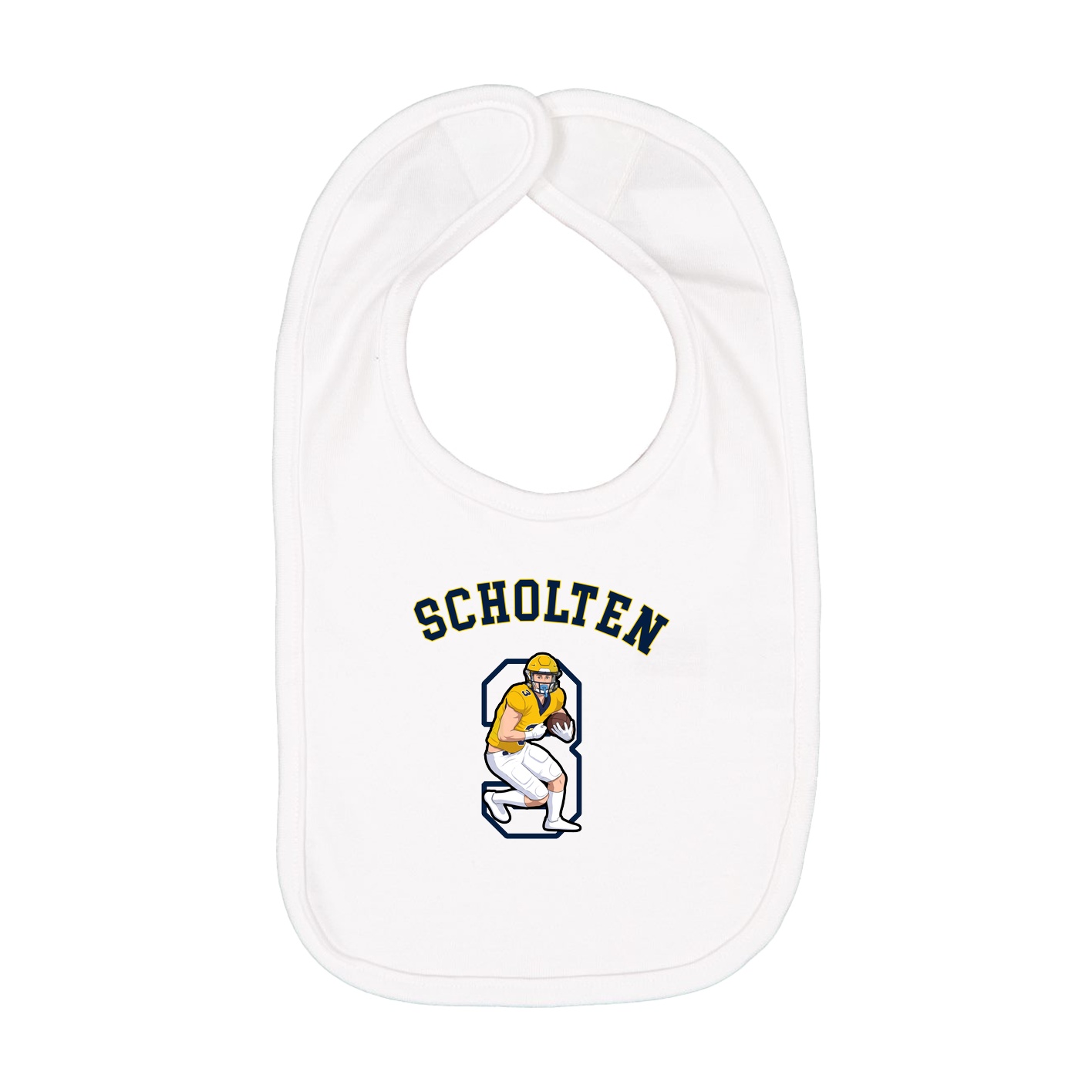 Infant Bib — Shirsey Arch in White