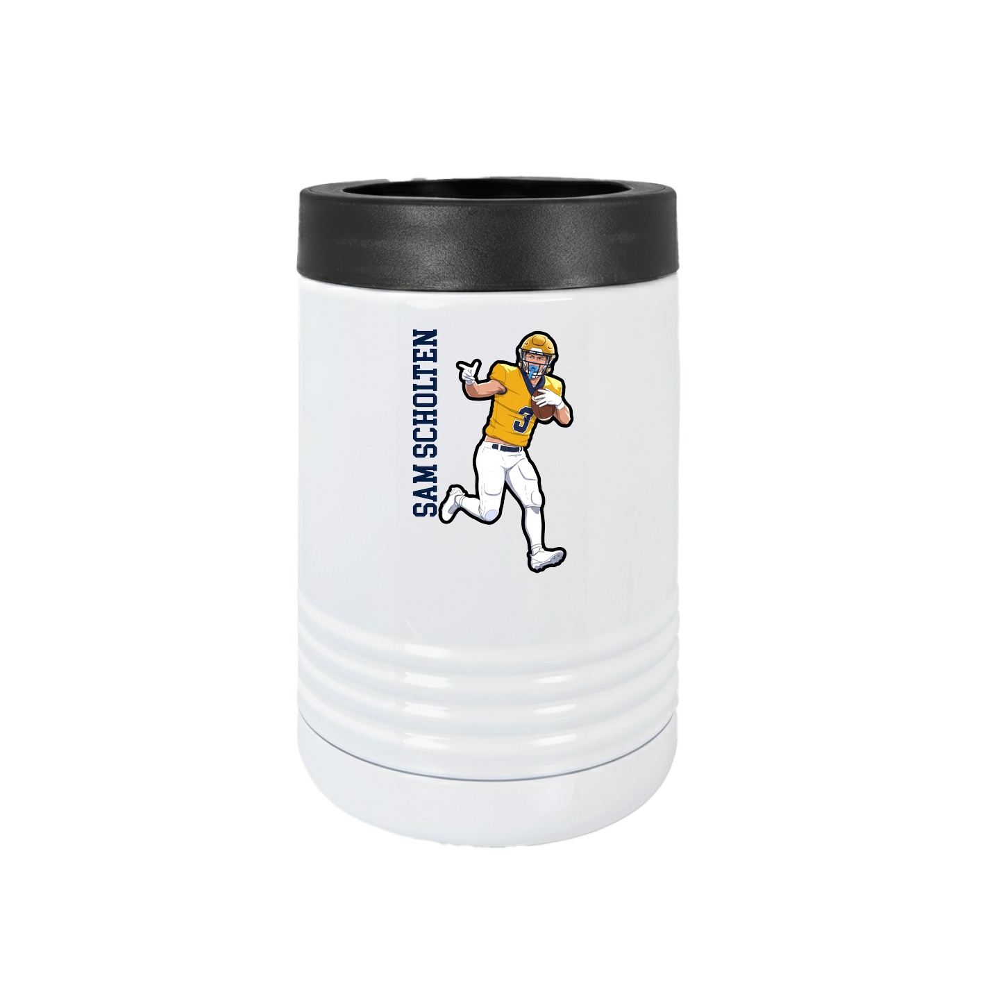 Beverage Holder — Name Vertical in White