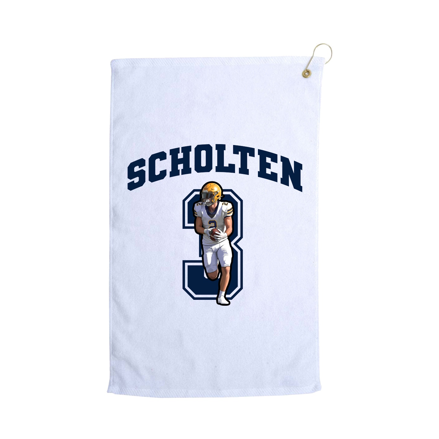 Golf Towel — Number in White