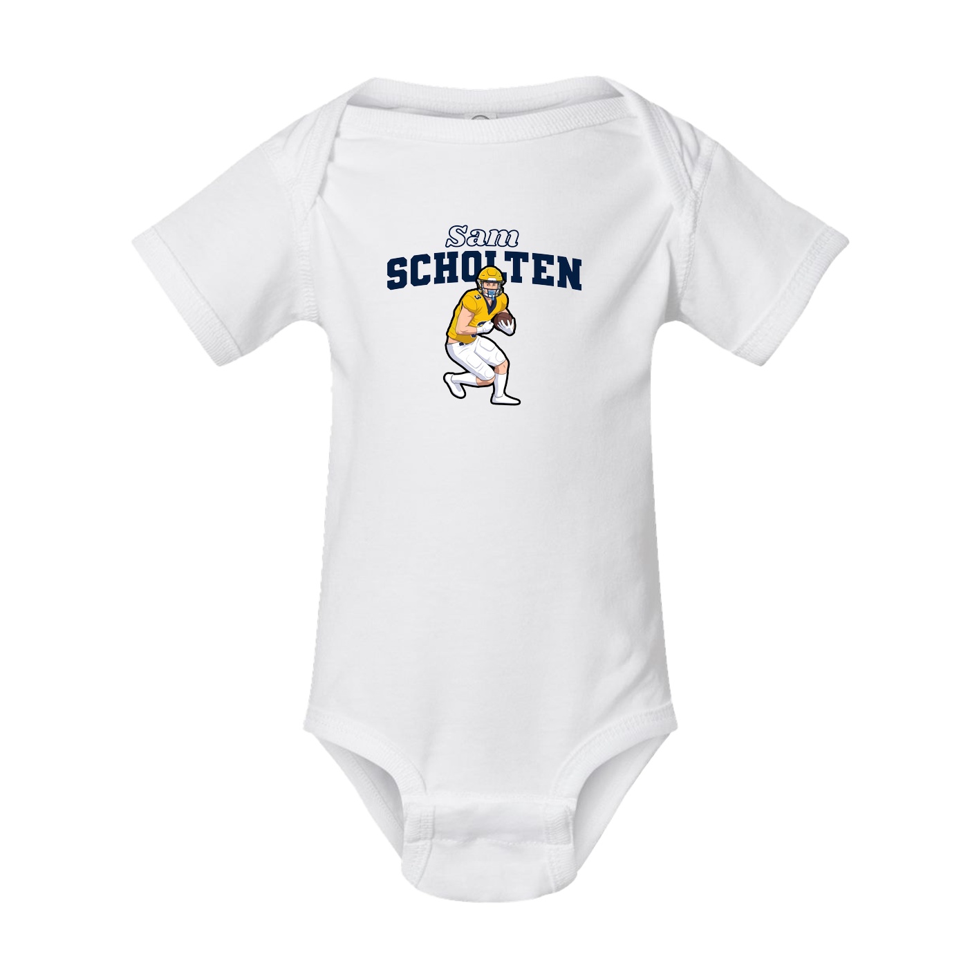 Baby Onesie — Name Arch in White