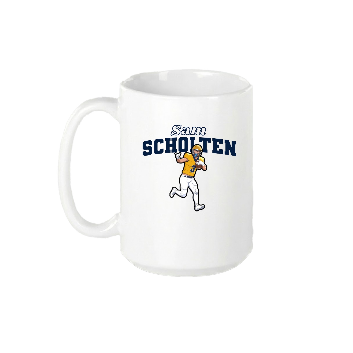 15oz Coffee Mug — Name Arch in White