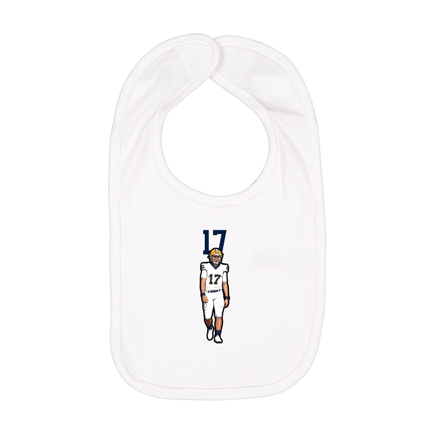 Infant Bib — Number Top in White