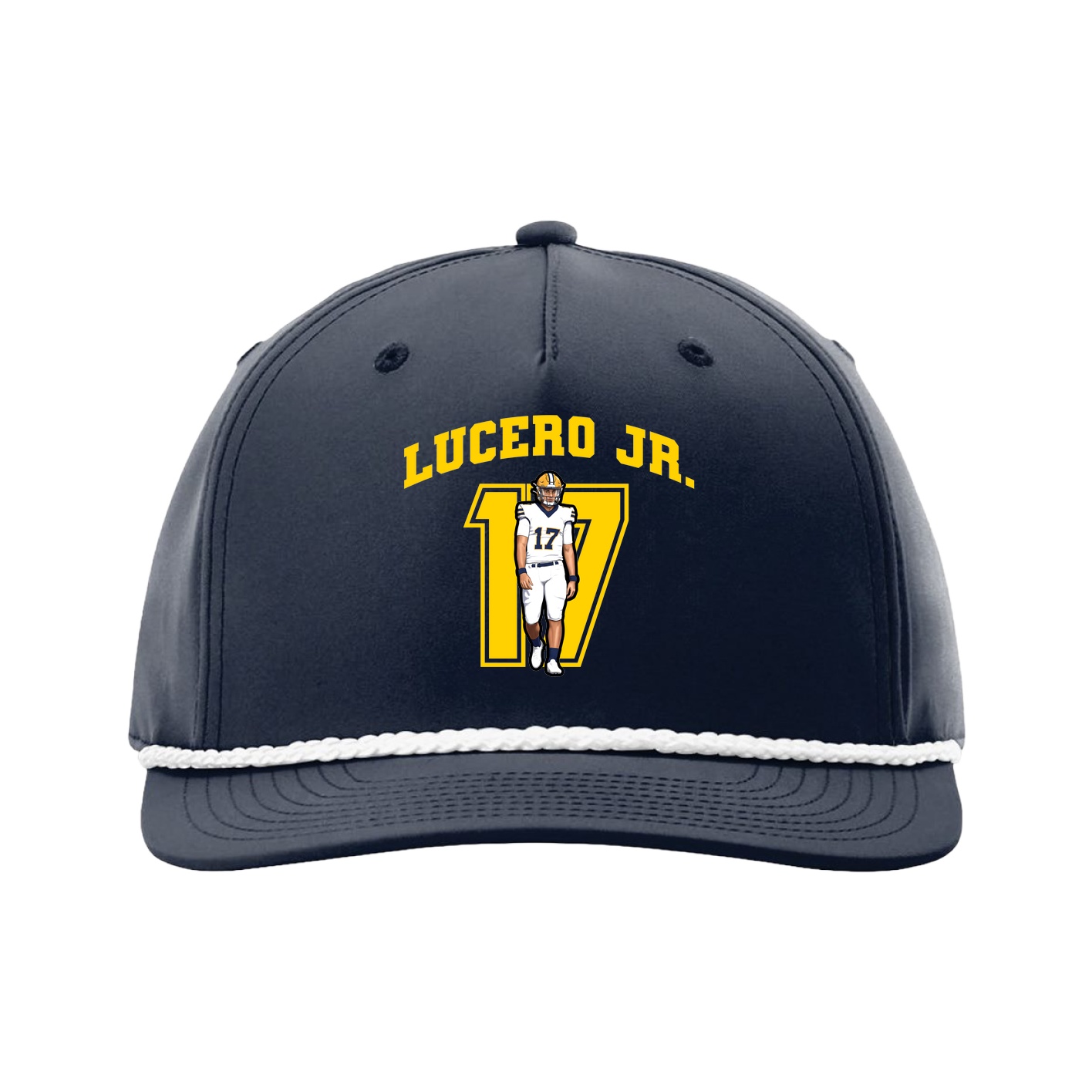 Five-Panel Classic Rope Cap — Number in Navy
