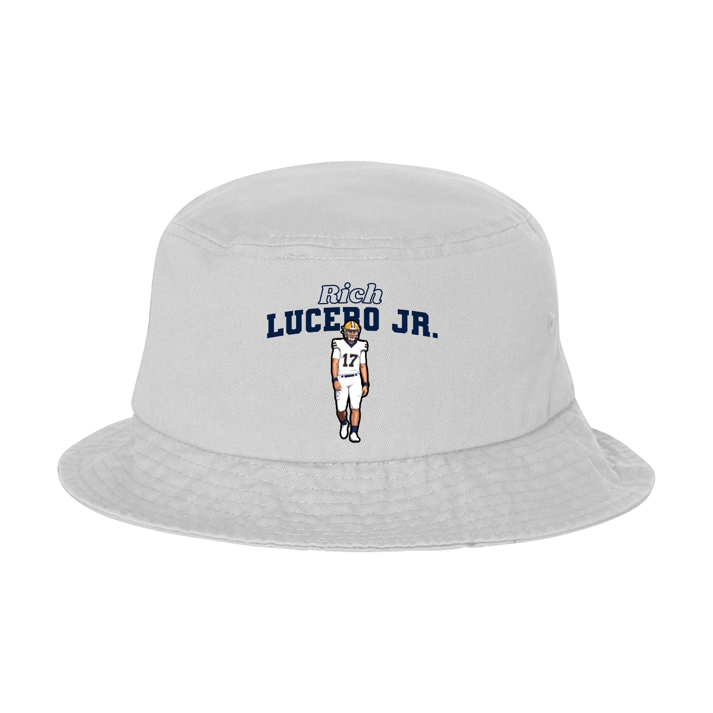 Bucket Cap — Name Arch in White