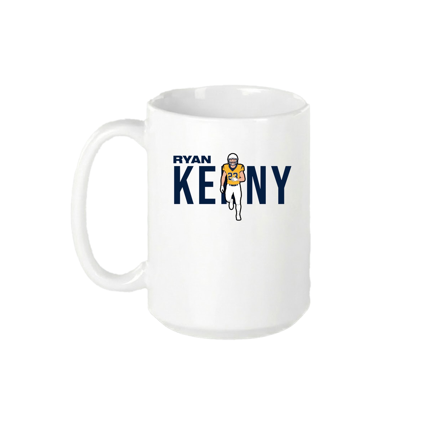 15oz Coffee Mug — Player Name in White