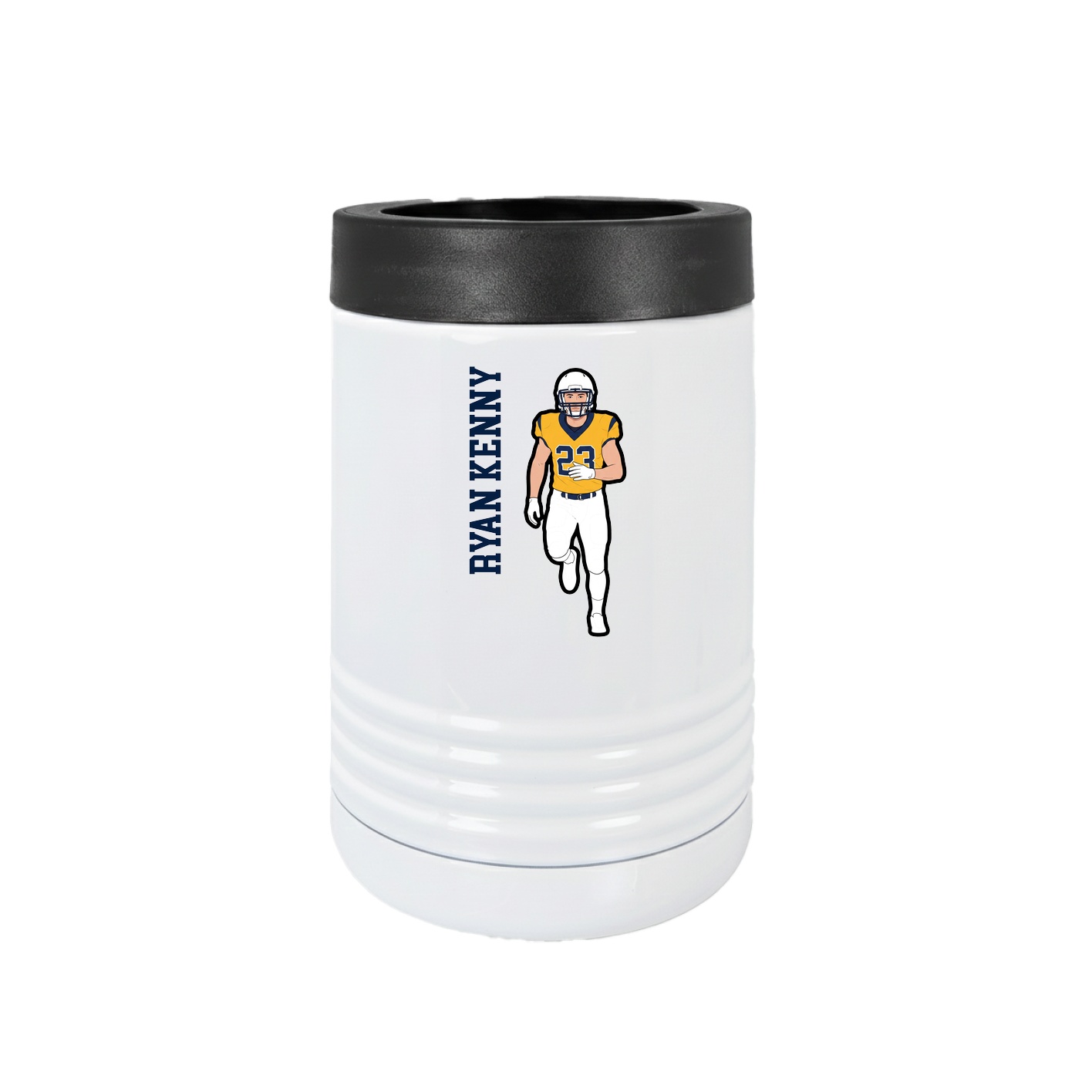 Beverage Holder — Name Vertical in White