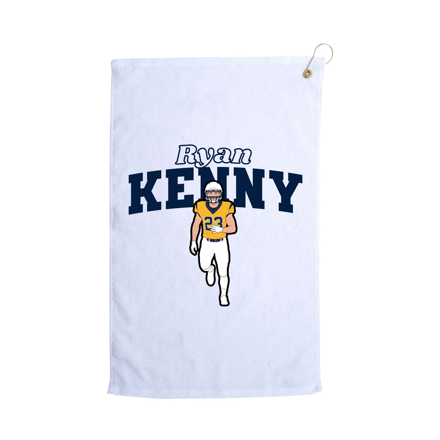 Golf Towel — Name Arch in White