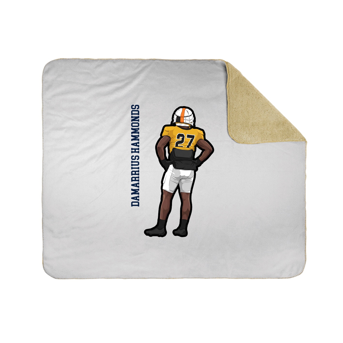 Throw Blanket — Name Vertical in White