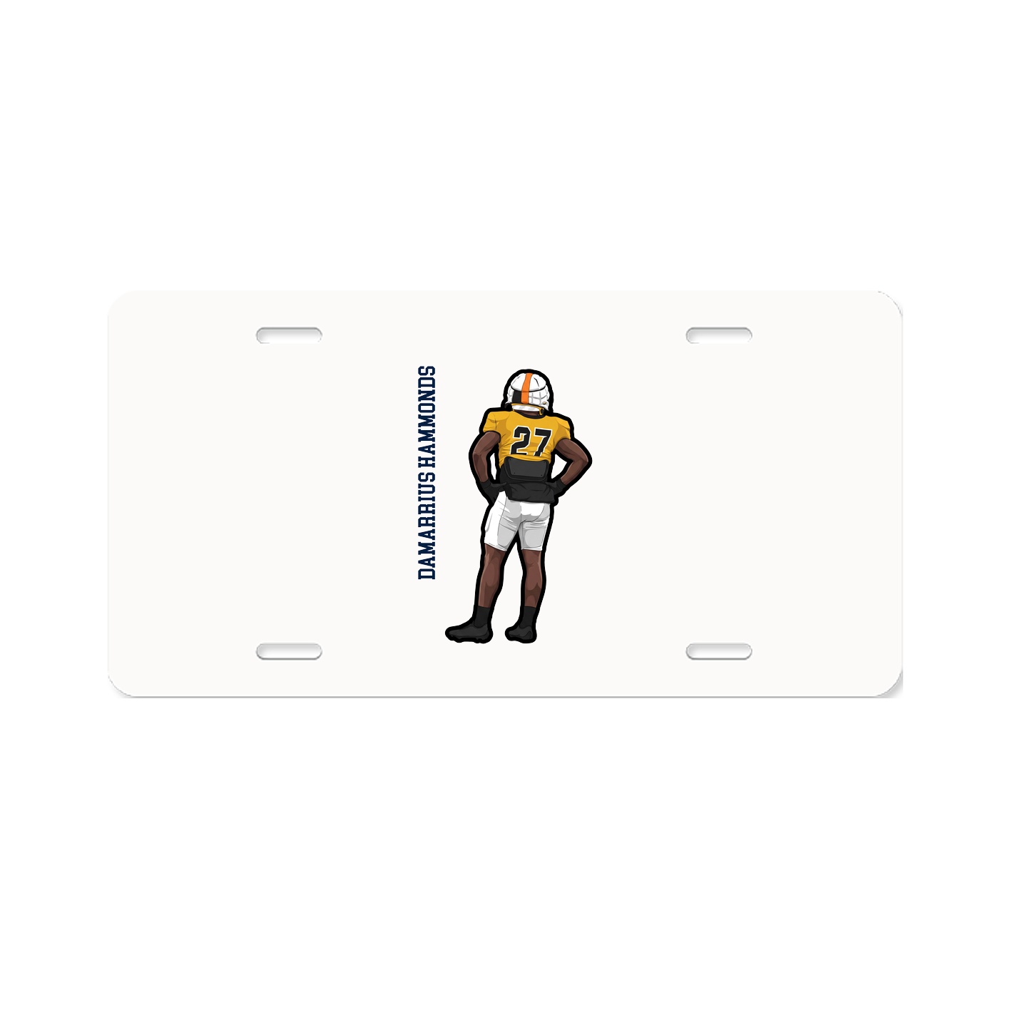 License Plate — Name Vertical in Classic