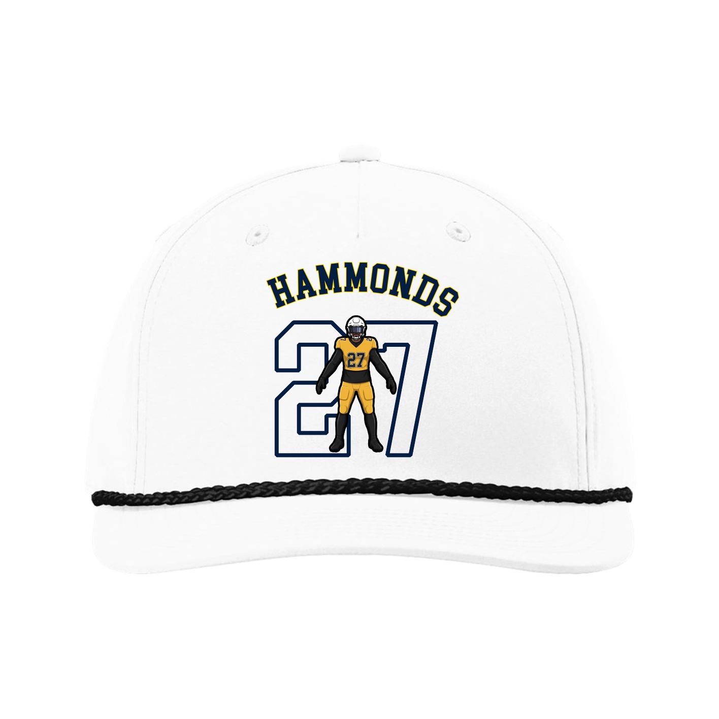 Five-Panel Classic Rope Cap — Shirsey Arch in White