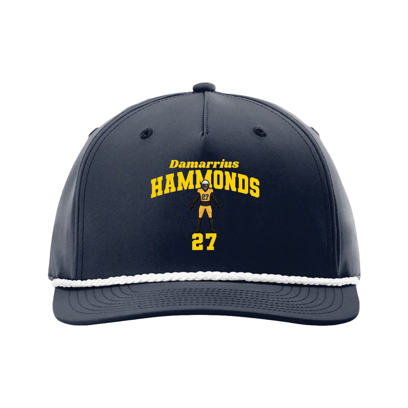 Five-Panel Classic Rope Cap — Signature Arch in Navy