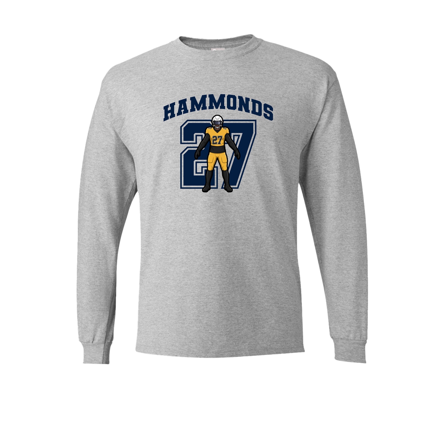 Long Sleeve Tee — Number in Grey