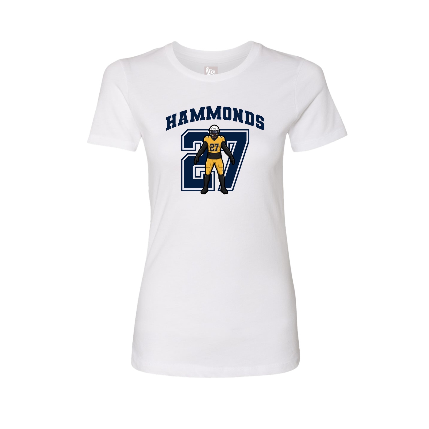 Fitted Women's Tee — Number in White