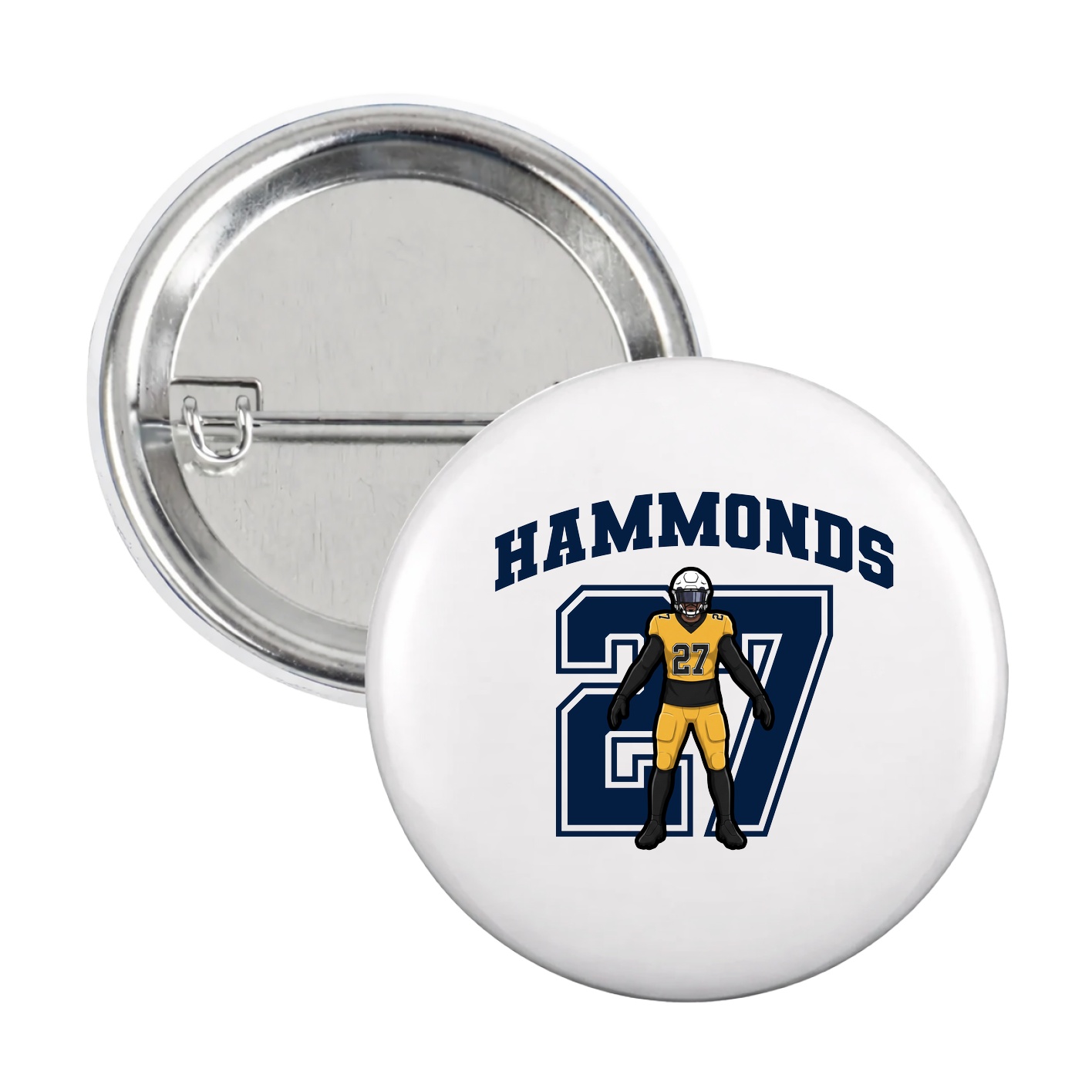 Game Day Button — Number in White