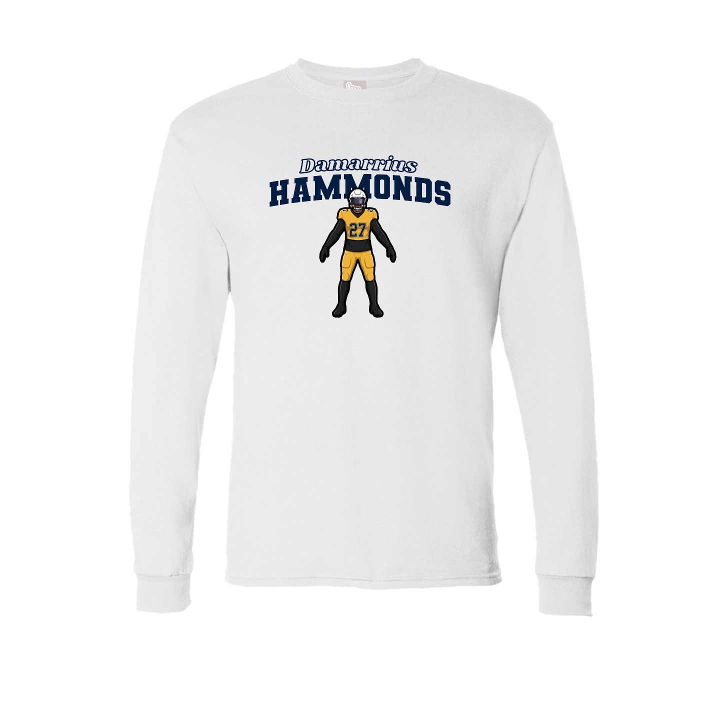 Long Sleeve Tee — Name Arch in White