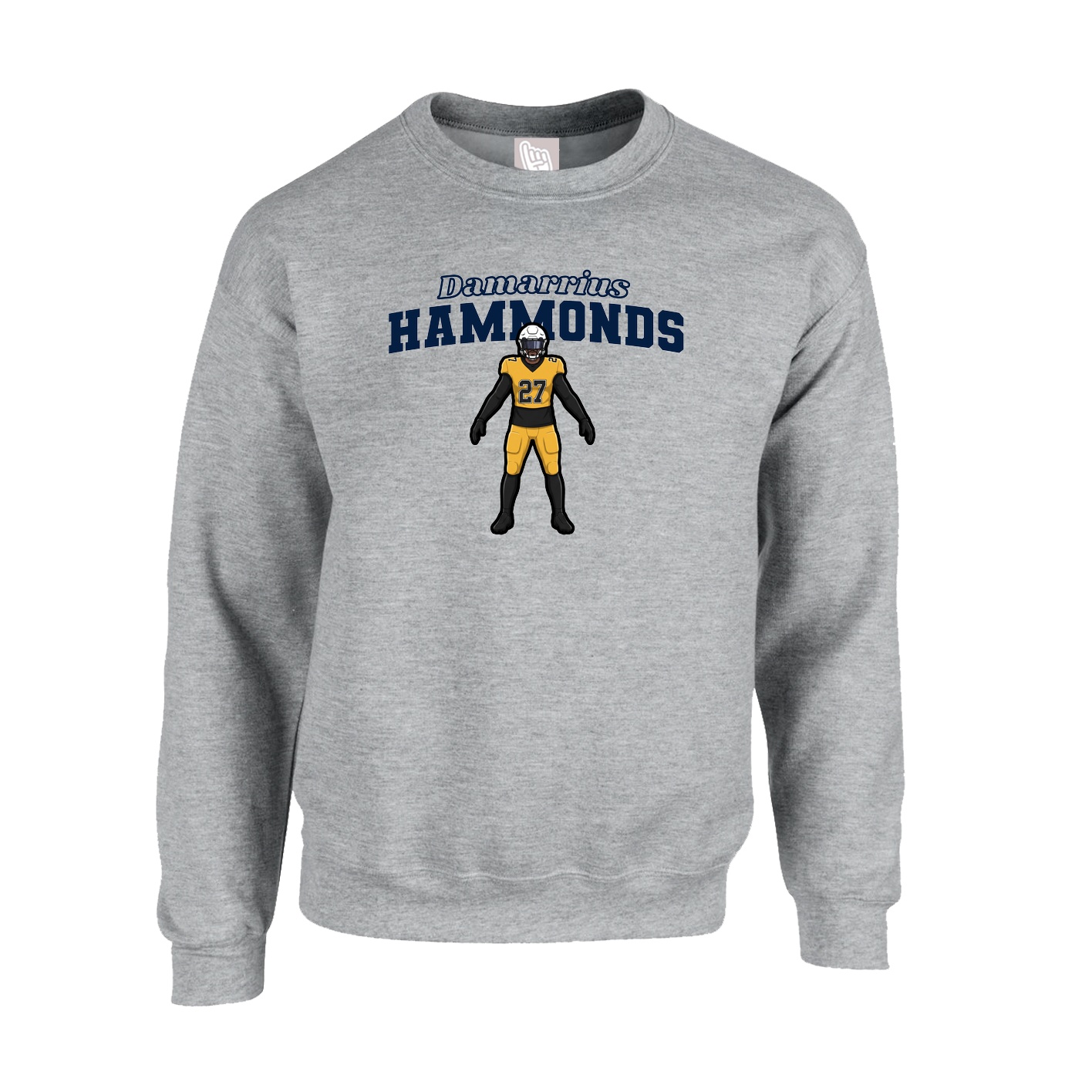 Fleece Crew — Name Arch in Grey