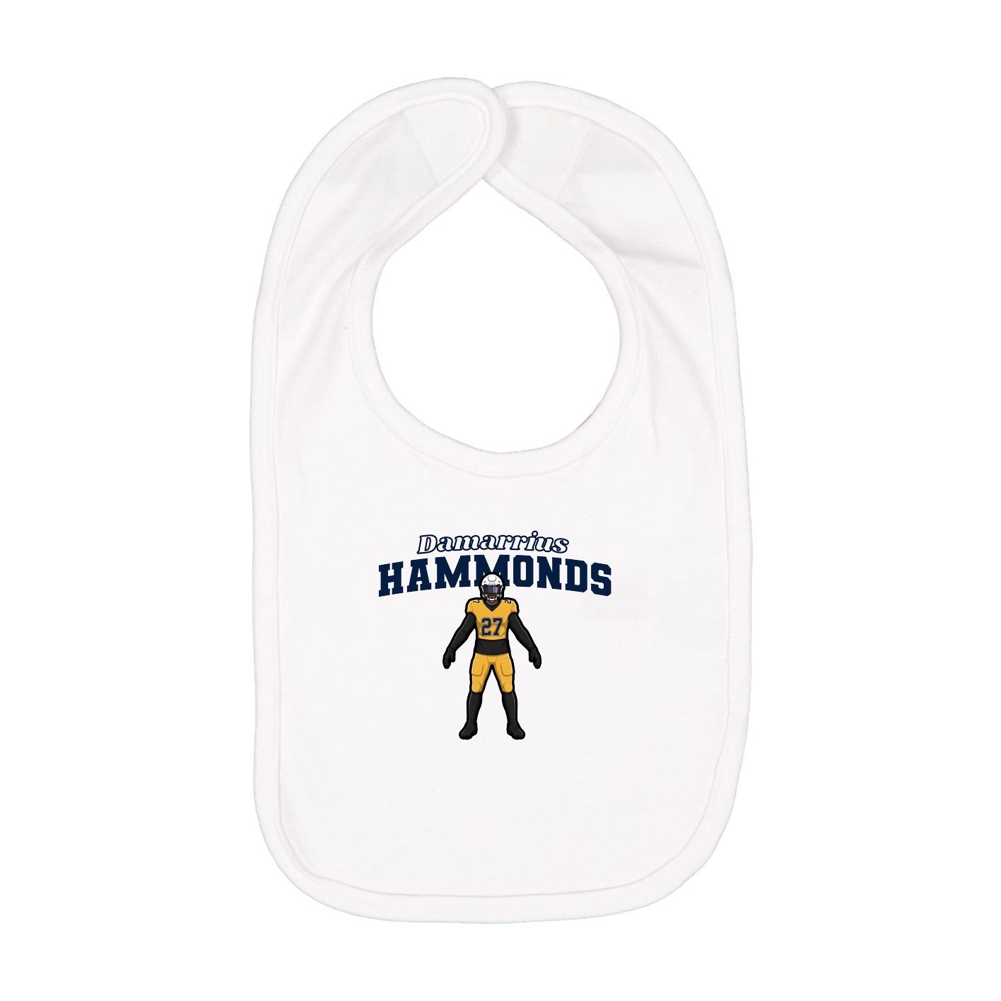 Infant Bib — Name Arch in White