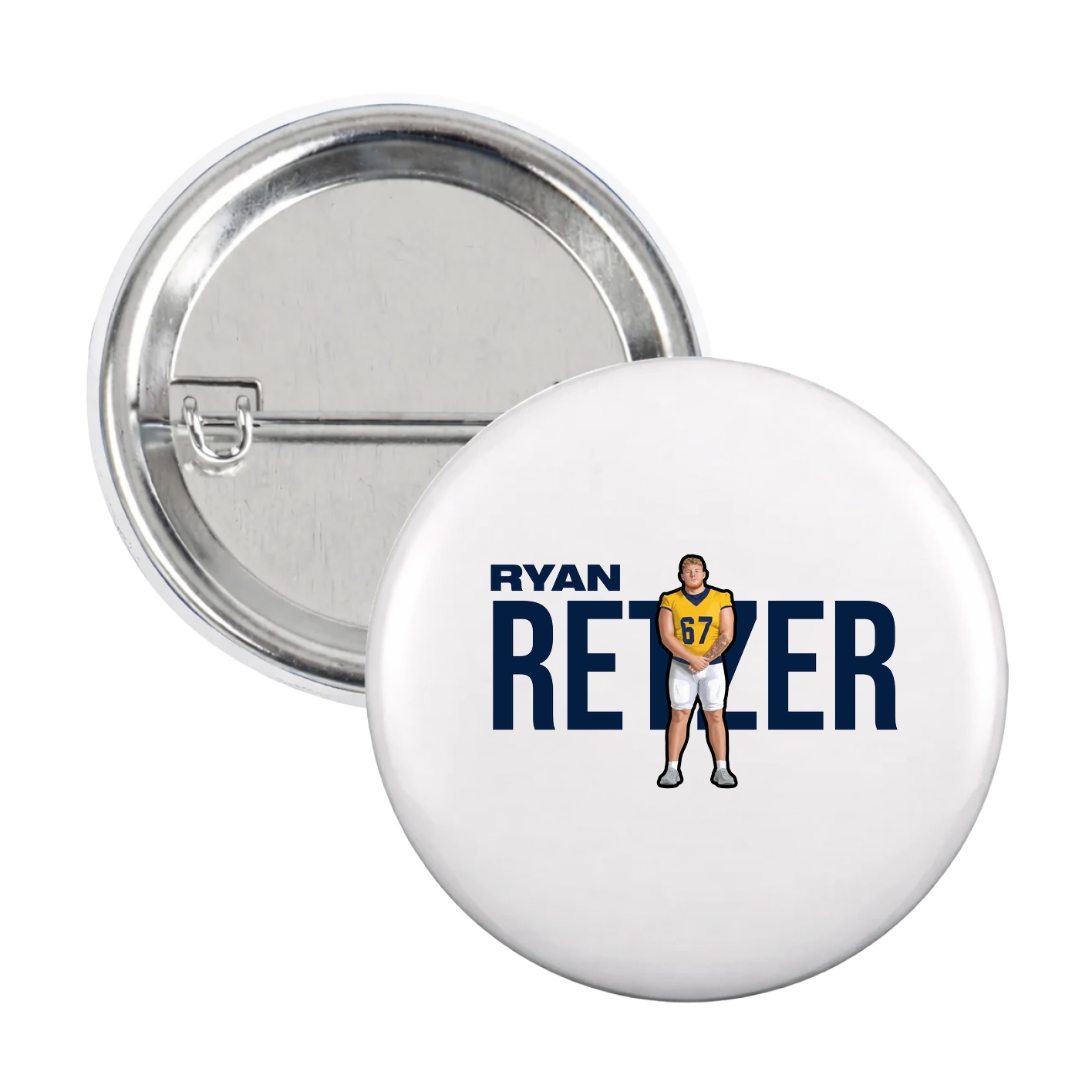 Game Day Button — Player Name in White