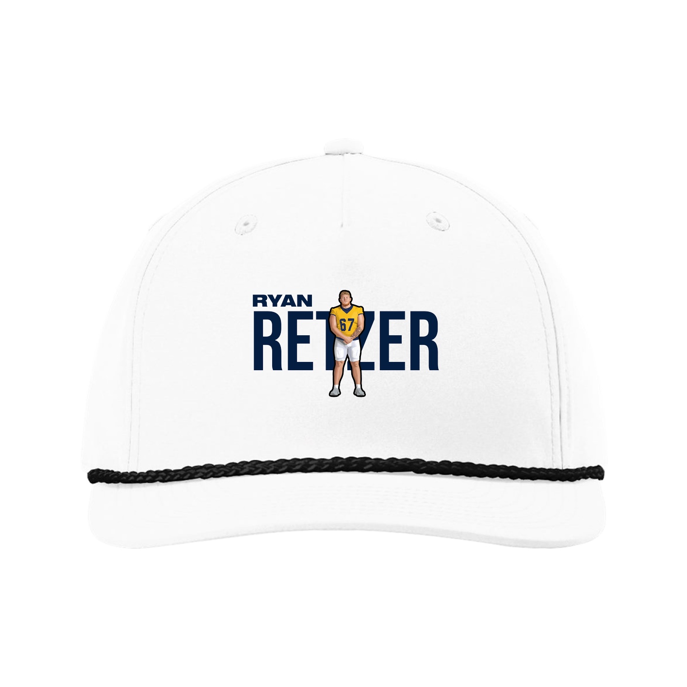 Five-Panel Classic Rope Cap — Player Name in White