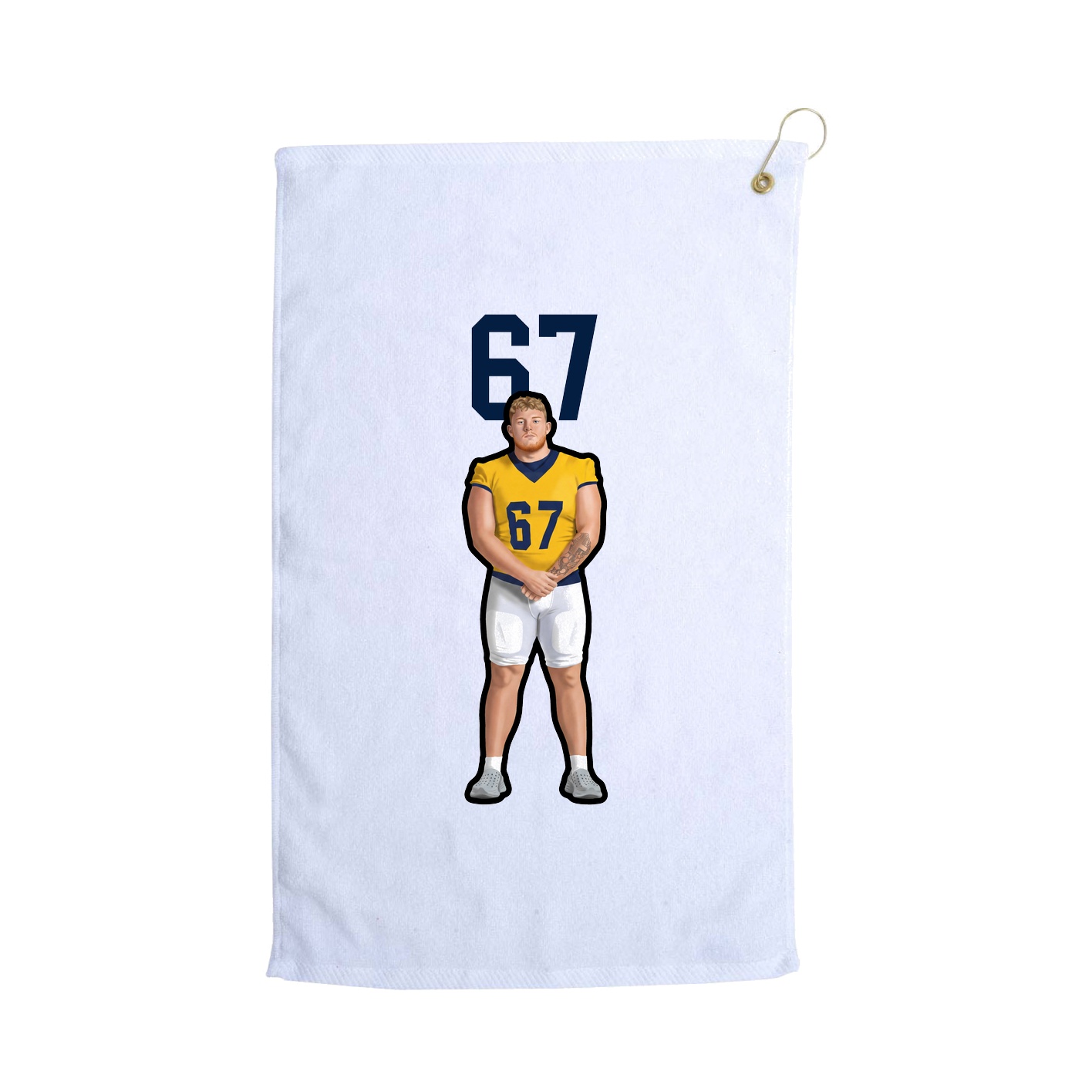 Golf Towel — Number Top in White